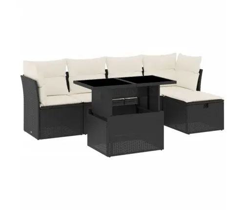 6-Osaline Aiadiivani Komplekt Patjadega, Must, Polürotang