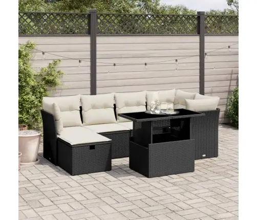 7-Osaline Aiadiivani Komplekt Patjadega, Must, Polürotang