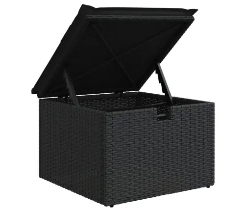 8-Daļīgs Dārza Dīvāna Komplekts, Matrači, Melna Pe Rotangpalma Vidaxl