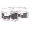 9-Daļīgs Dārza Dīvāna Komplekts Ar Matračiem, Pelēks Pe Pinums Vidaxl
