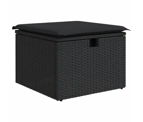 8-Daļīgs Dārza Dīvāna Komplekts, Matrači, Melna Pe Rotangpalma Vidaxl