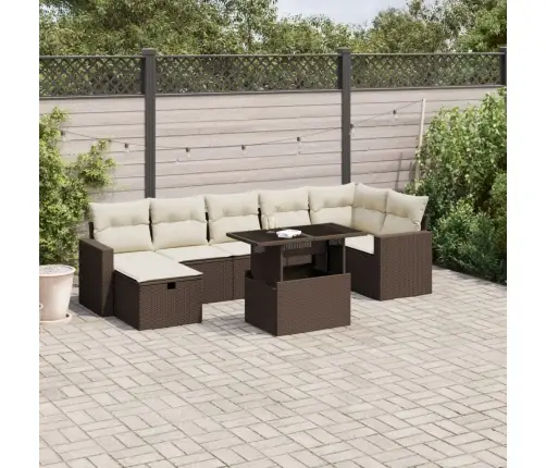 8-Osaline Aiadiivani Komplekt Patjadega, Pruun, Polürotang