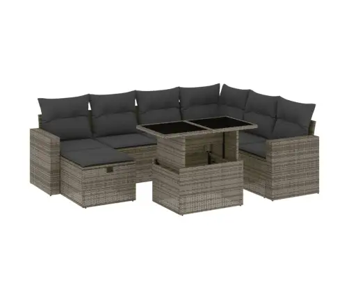 8-Osaline Aiadiivani Komplekt Patjadega, Hall, Polürotang