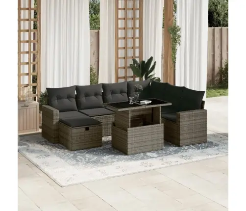 8-Osaline Aiadiivani Komplekt Patjadega, Hall, Polürotang