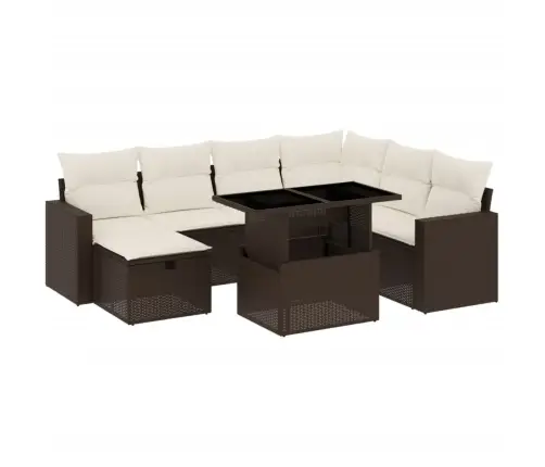 8-Osaline Aiadiivani Komplekt Patjadega, Pruun, Polürotang