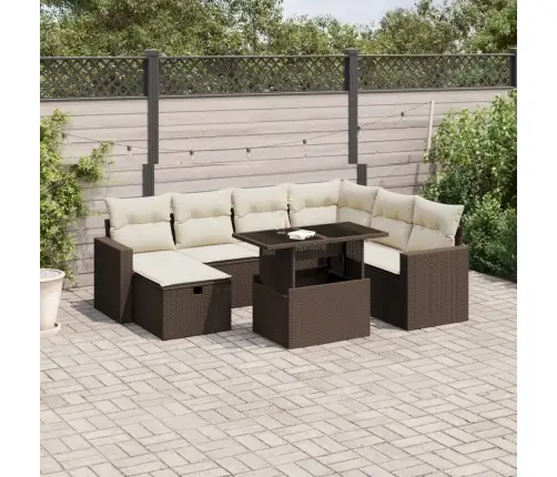 8-Osaline Aiadiivani Komplekt Patjadega, Pruun, Polürotang