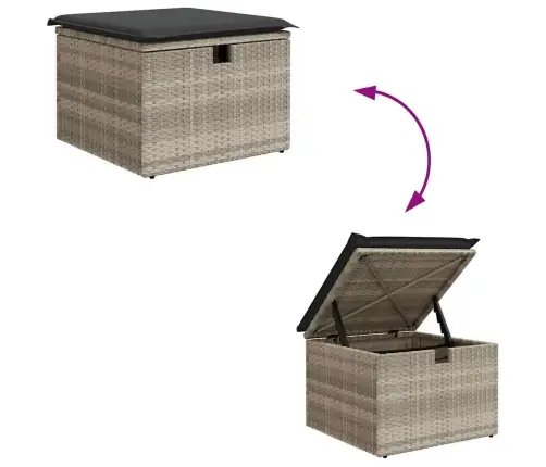 8-Osaline Aiadiivani Komplekt Patjadega, Helehall, Polürotang