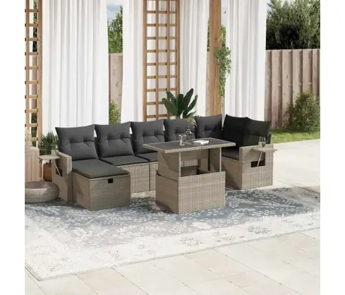 8-Osaline Aiadiivani Komplekt Patjadega, Helehall, Polürotang