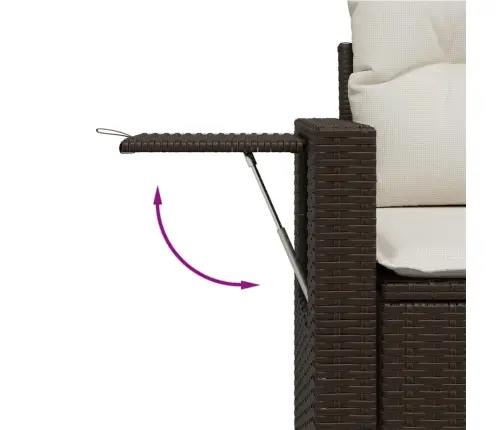 8-Osaline Aiadiivani Komplekt Patjadega, Pruun, Polürotang