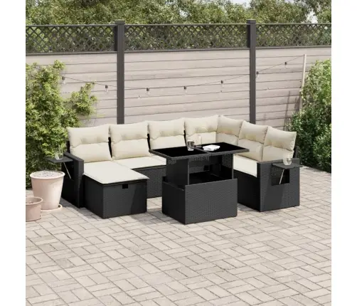 8-Osaline Aiadiivani Komplekt Patjadega, Must, Polürotang