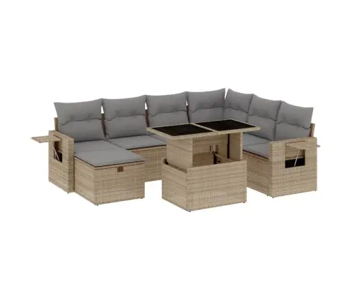 8-Osaline Aiadiivani Komplekt Patjadega, Beež, Polürotang