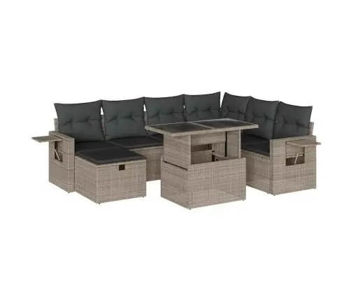 8-Osaline Aiadiivani Komplekt Patjadega, Helehall, Polürotang