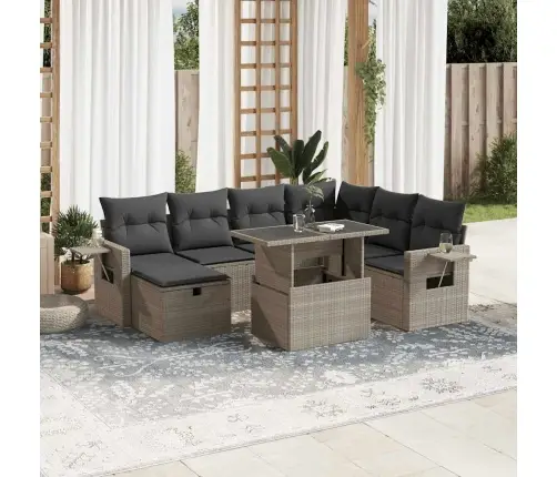 8-Osaline Aiadiivani Komplekt Patjadega, Helehall, Polürotang