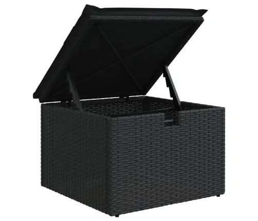 7-Daļīgs Dārza Dīvāna Komplekts Ar Matračiem, Melna Pe Vidaxl