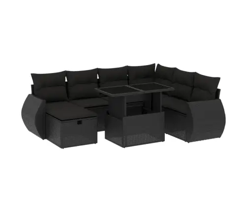 8-Osaline Aiadiivani Komplekt Patjadega, Must, Polürotang