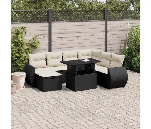 8-Osaline Aiadiivani Komplekt Patjadega, Must, Polürotang