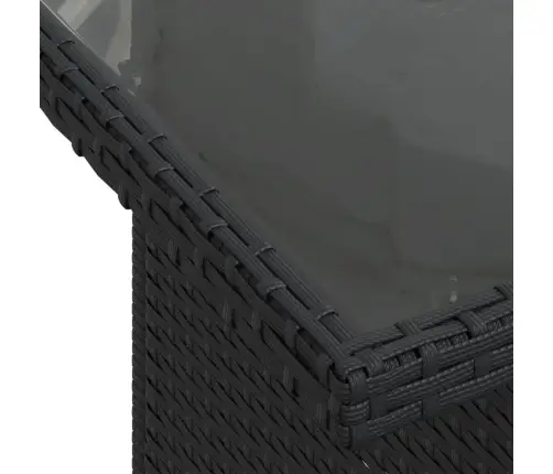 Sodo Komplektas Su Pagalvėlėmis, 9 Dalių, Juodas, Poliratanas