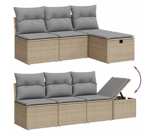 9-Osaline Aiadiivani Komplekt Patjadega, Beež, Polürotang