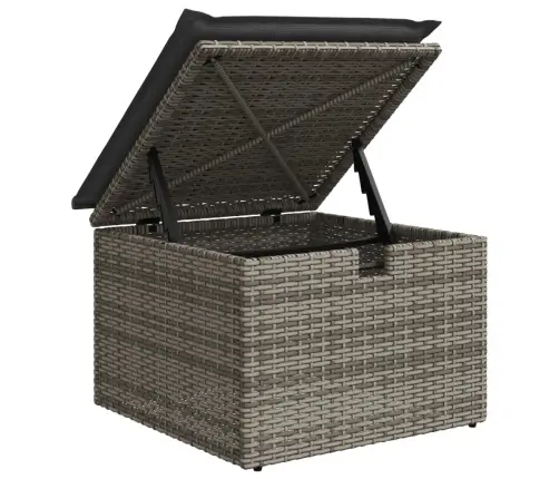 9-Daļīgs Dārza Dīvāna Komplekts Ar Matračiem, Pelēks Pe Pinums Vidaxl