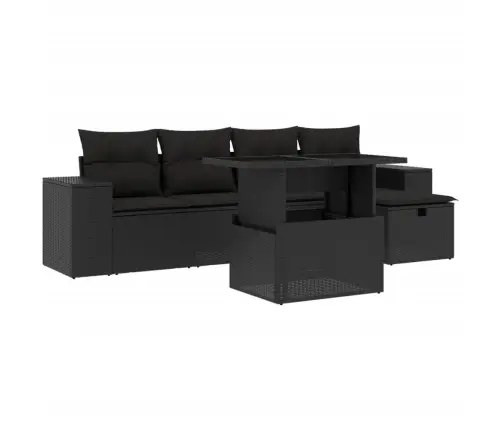 6-Osaline Aiadiivani Komplekt Patjadega, Must, Polürotang