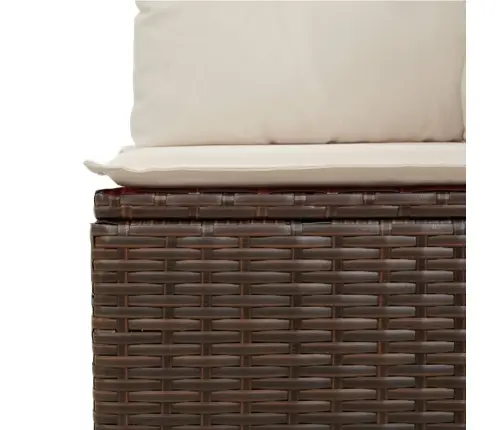 6-Osaline Aiamööblikomplekt Patjadega, Pruun, Polürotang