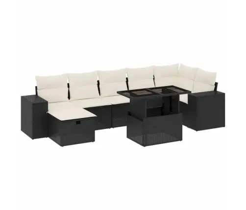 8-Osaline Aiadiivani Komplekt Patjadega, Must, Polürotang