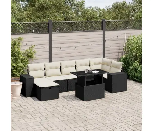 8-Osaline Aiadiivani Komplekt Patjadega, Must, Polürotang