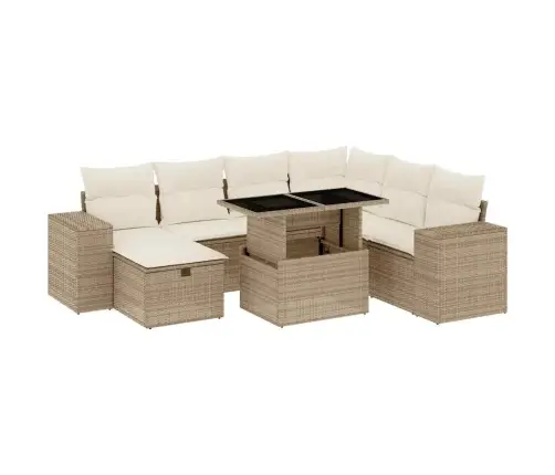 8-Osaline Aiadiivani Komplekt Patjadega, Beež, Polürotang