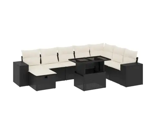 9-Osaline Aiadiivani Komplekt Patjadega, Must, Polürotang