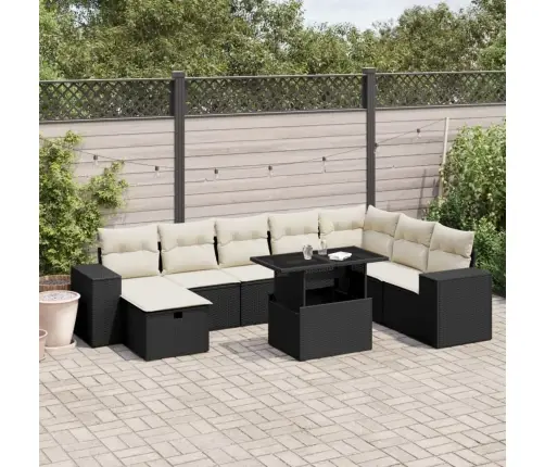 9-Osaline Aiadiivani Komplekt Patjadega, Must, Polürotang