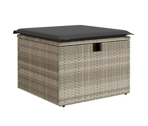 9-Daļīgs Dārza Dīvāna Komplekts,Matrači, Gaiši Pelēka Pe Pinums Vidaxl