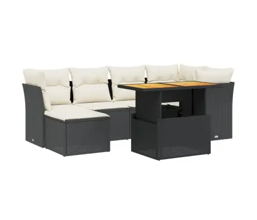 7-Osaline Aiadiivani Komplekt Patjadega, Must, Polürotang