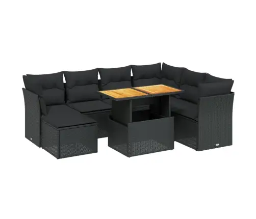 8-Osaline Aiadiivani Komplekt Patjadega, Must, Polürotang