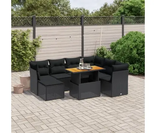 8-Osaline Aiadiivani Komplekt Patjadega, Must, Polürotang