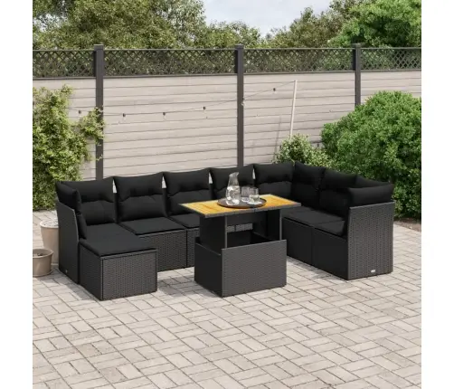 9-Osaline Aiadiivani Komplekt Patjadega, Must, Polürotang