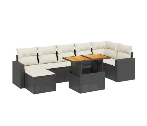 8-Osaline Aiadiivani Komplekt Patjadega, Must, Polürotang