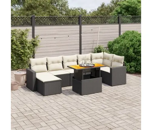 8-Osaline Aiadiivani Komplekt Patjadega, Must, Polürotang