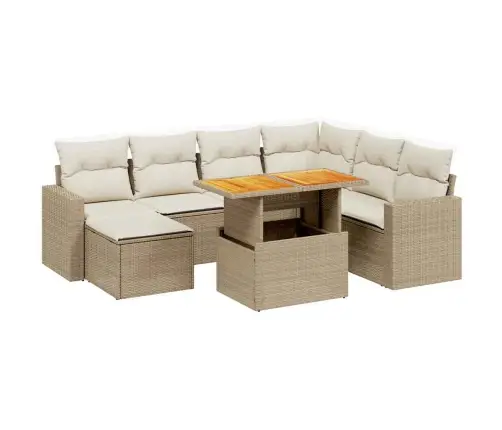 8-Osaline Aiadiivani Komplekt Patjadega, Beež, Polürotang