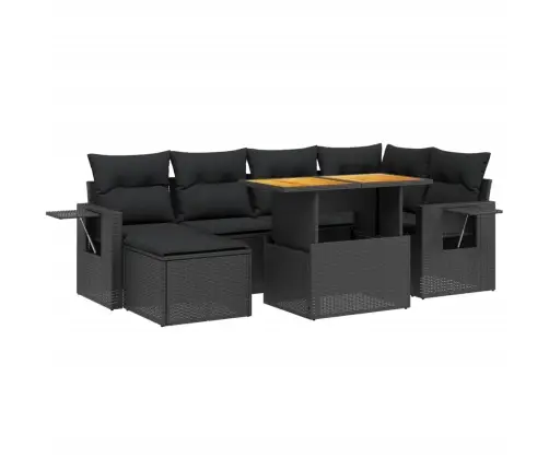 7-Osaline Aiadiivani Komplekt Patjadega, Must, Polürotang