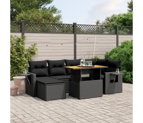 7-Osaline Aiadiivani Komplekt Patjadega, Must, Polürotang