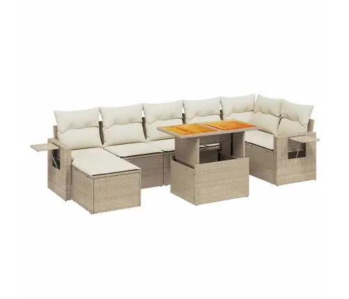 8-Osaline Aiadiivani Komplekt Patjadega, Beež, Polürotang