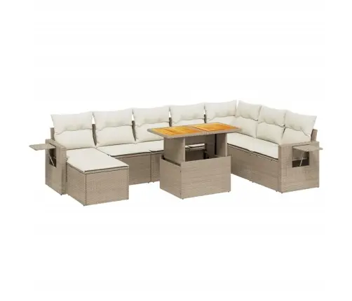 9-Osaline Aiadiivani Komplekt Patjadega, Beež, Polürotang