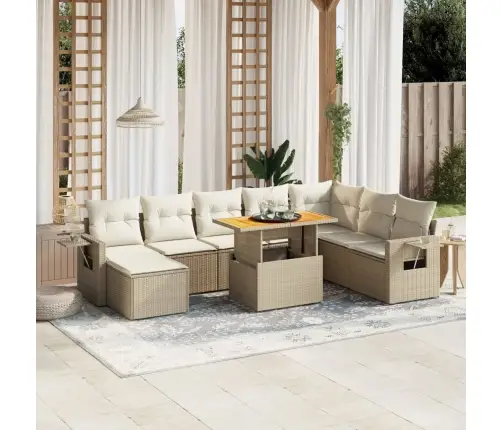 9-Osaline Aiadiivani Komplekt Patjadega, Beež, Polürotang