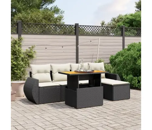 6-Osaline Aiadiivani Komplekt Patjadega, Must, Polürotang