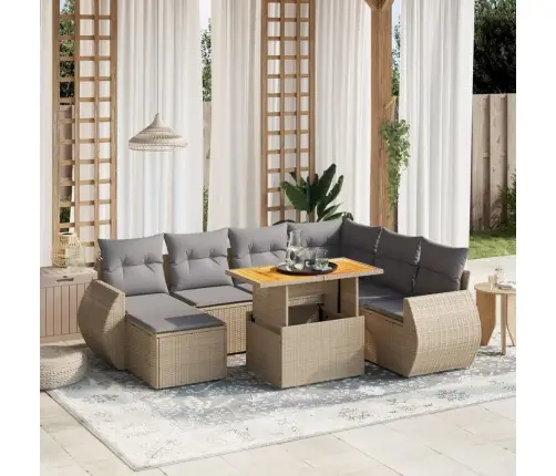 8-Osaline Aiadiivani Komplekt Patjadega, Beež, Polürotang