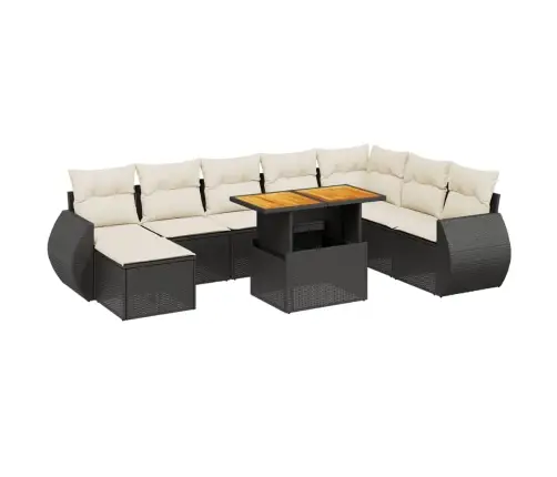 9-Osaline Aiadiivani Komplekt Patjadega, Must, Polürotang