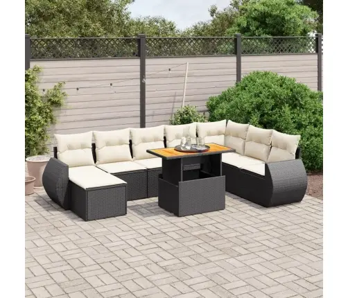 9-Osaline Aiadiivani Komplekt Patjadega, Must, Polürotang