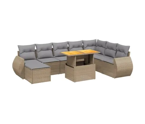 9-Osaline Aiadiivani Komplekt Patjadega, Beež, Polürotang