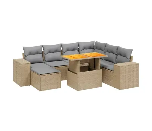 8-Osaline Aiadiivani Komplekt Patjadega, Beež, Polürotang