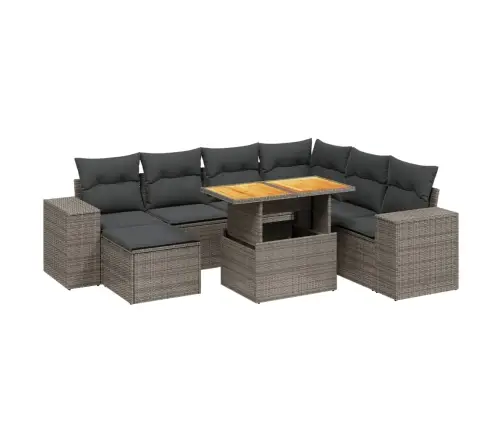 Sodo Komplektas Su Pagalvėlėmis, 8 Dalių, Pilkas, Poliratanas